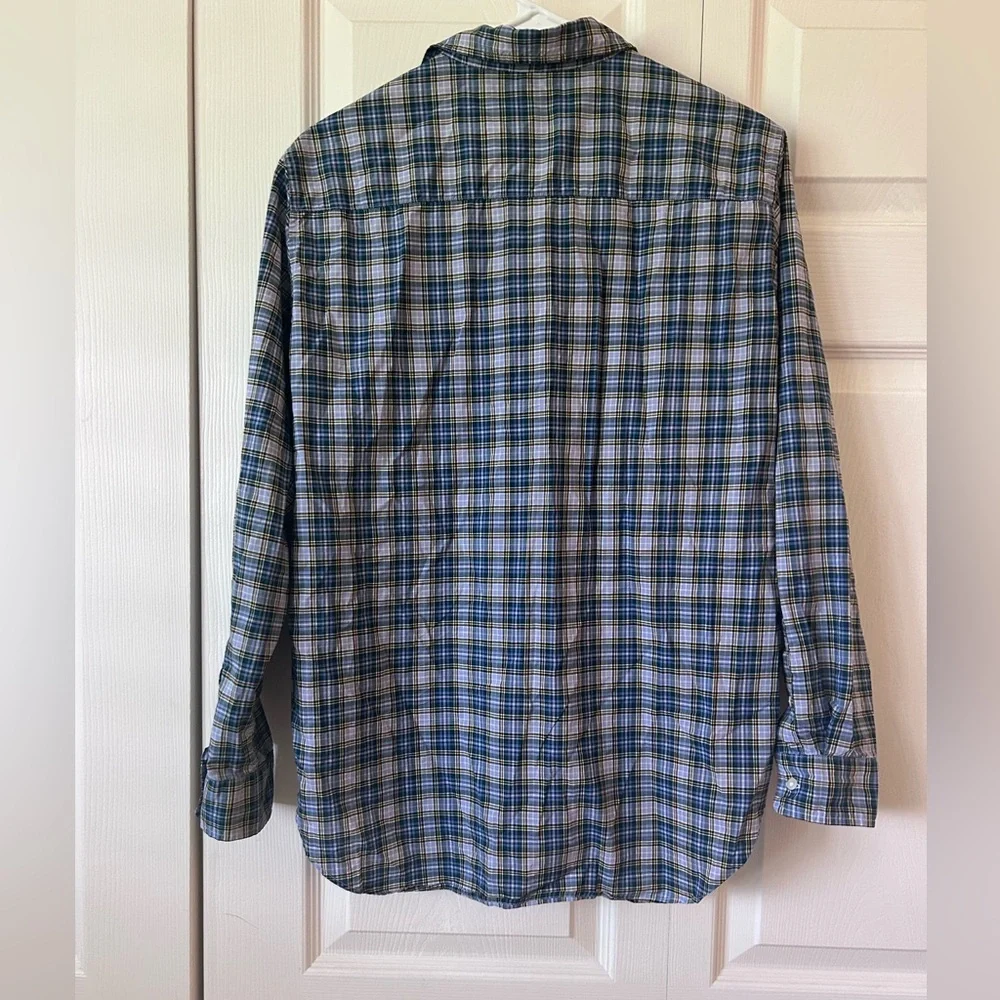 Frank & Eileen “Frank” Blue Green Yellow Plaid Shirt Medium - Picture 5 of 8